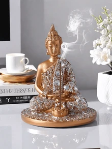 1尊金色佛像，冥想装饰，禅意家居装饰 - 彩色 - 查看 1