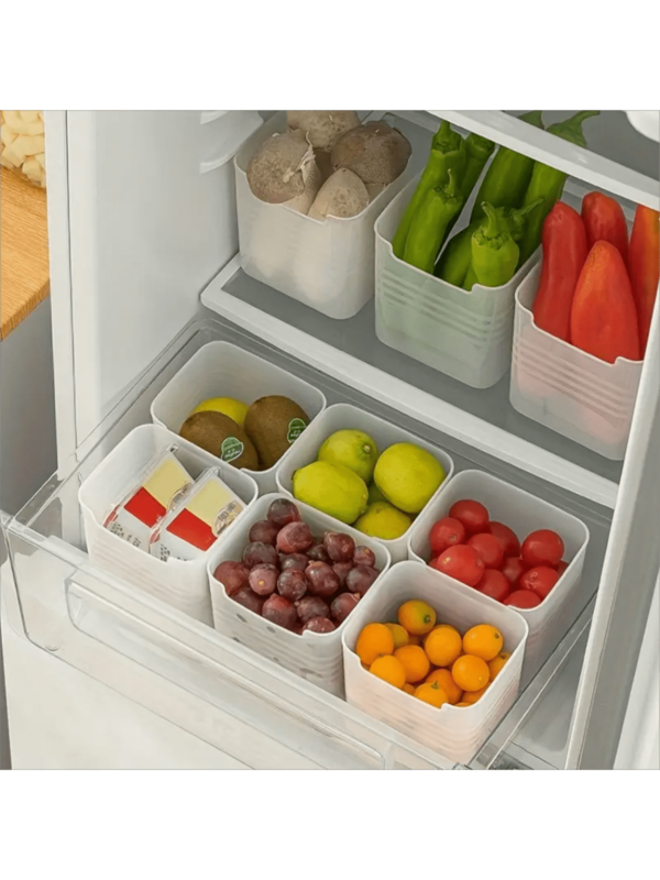 6 pièces Boîtes de rangement pour réfrigérateur faciles à utiliser avec des boîtes à fruits et à aliments, gardent le réfrigérateur organisé et propre, décoration de la maison, stockage pour les fêtes et Noël