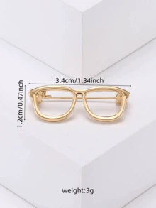 1 件创意简约金属眼镜形状胸针，别致服装配饰领针背包适用于学校办公室配饰衬衫夹克珠宝圣诞节万圣节