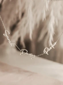 1 Stück personalisierter Multi-Namen Halskette mit 5 englischen Namen für Damen, Geburtstaggeschenk für Freundin, Urlaubsgeschenk, Valentinstag Geschenk für Freundin oder Mutter, Abschlussgeschenk zu Weihnachten