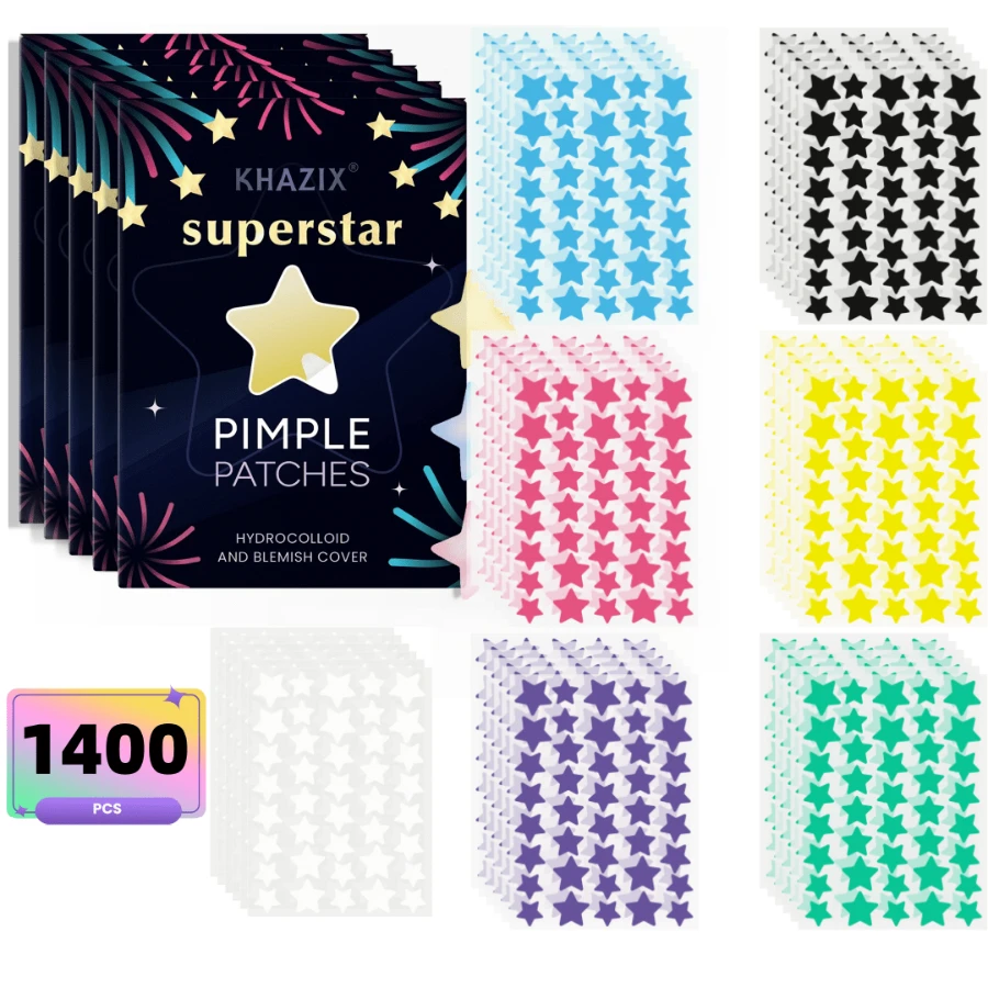 1400 Patches,Star Pimple Patches For Face Hydrocolloid, Absorbing Cover, Tea Tree, Hydrocolloid Acne Patch, Cute Star Pimple Patch