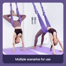 Benbo 1pc Yoga Stretching Strap, Waist Back Legs Fitness Belt, Back Bend Auxiliary Trainer With Door Anchor, Height Adjustable Aerial Yoga, One Horse Crotch Pressure Stretching Belt, Anti-Gravity Inversion Exercises Hammock Door Flexibility Tensile Trainer, Pink High Strength Wide Polyester, Yoga Stretcher, Back Bend Split Inversion Belt, Stretching Exercise Equipment For Dancing Ballet Gymnastics Training Pilates Split Fitness - Multicolor - View 9