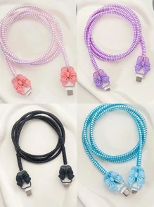 4pcs/Set TPU Cable Protector, 20W Charger Compatible With IPhone 16/15/14/13/12/11, Anti-Breakage, Phone Accessories Charger Accessories