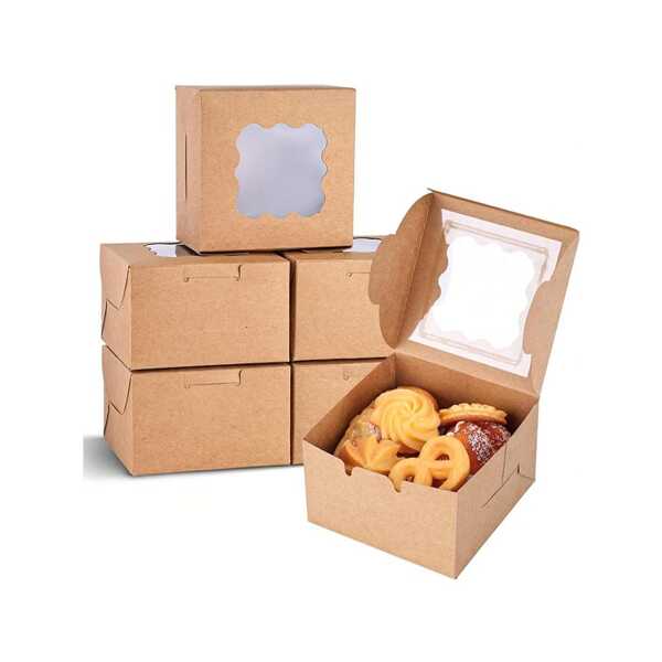 5/10/50pcs Clear Plastic Cup/Cupcake/Muffin Boxes, Transparent Window Pastry Cookie Packaging Boxes For Baking