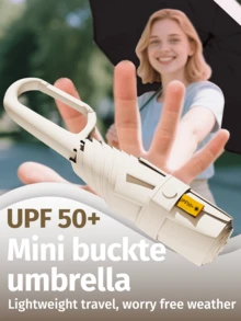 6-Rib Mini Manual Folding Umbrella, High Quality And Sunproof Pocket Umbrella, Compact Lightweight For Easy Carrying, Suitable For Couples Traveling, Business Receptions, Daily Outings - Multicolor - View 2