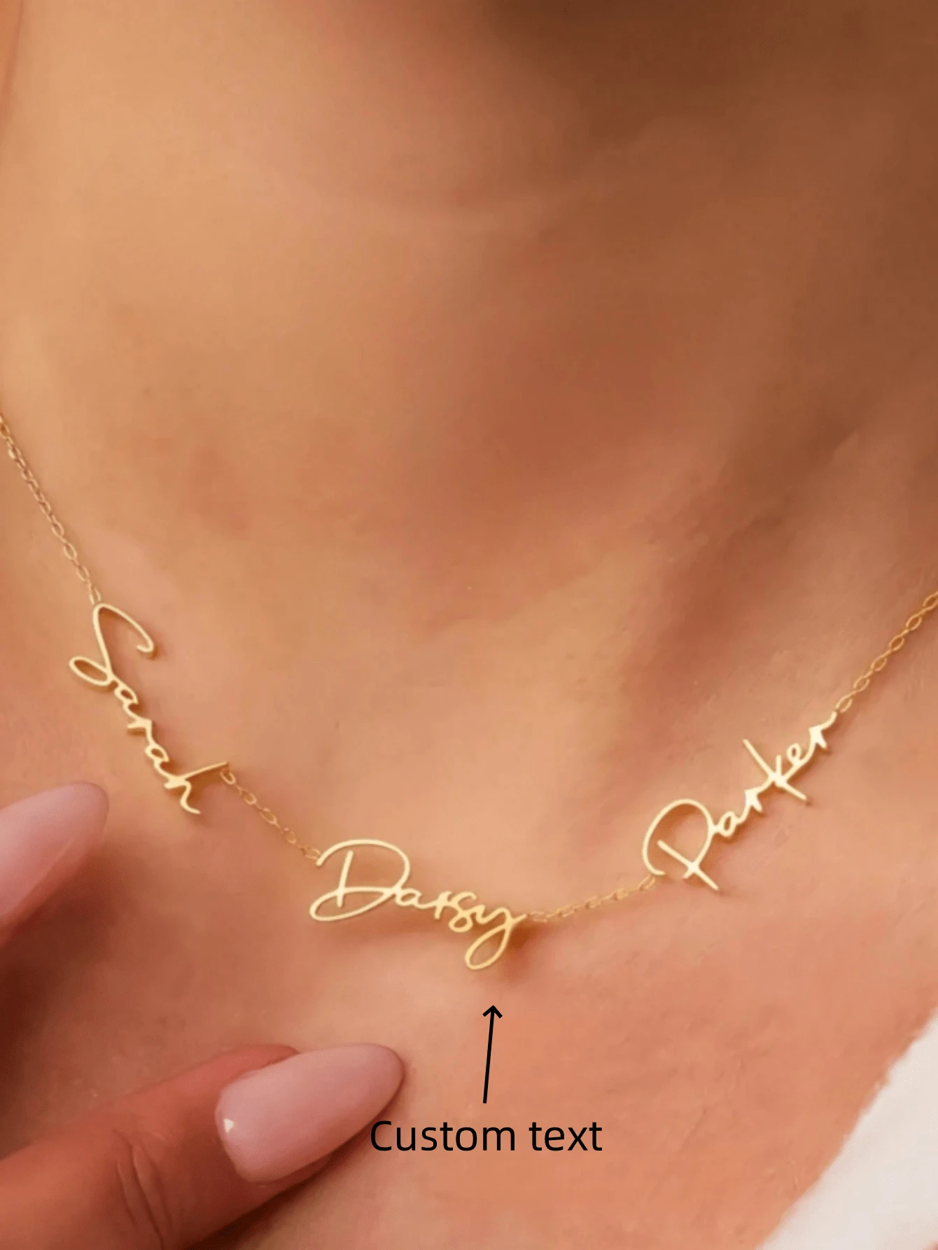 1 Stück personalisierter Multi-Namen Halskette mit 5 englischen Namen für Damen, Geburtstaggeschenk für Freundin, Urlaubsgeschenk, Valentinstag Geschenk für Freundin oder Mutter, Abschlussgeschenk zu Weihnachten