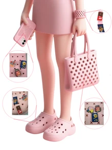 15pcs/Set Candy & Bread Cartoon Pattern Decorative Sandal & Bracelet DIY Accessories Kit, Customizable Slipper & Phone Decor, Suitable For Sweets Lovers, Birthday & Holiday Gifts