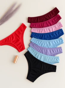 Kit Of 10 Women's Microfiber Comfort Panties | Assorted Colors 100% Cotton Lining