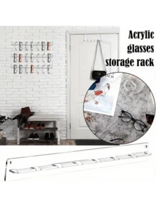 Acrylic Sunglasses Organizer Storage Wall Mounted Eyeglasses Holder Hanging Eyewear Display Rack Hanger For Entryway Shelf Bedroom Living Room Home Decor Clear Acrylic Glasses Storage Display Stand Aesthetic Organization Solution - Multicolor - View 5