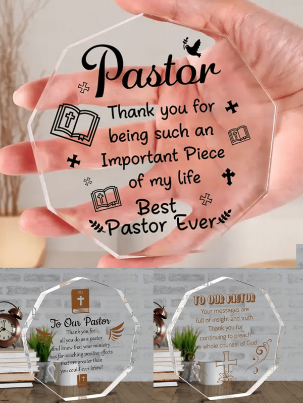 1Pc Gifts To Pastor's Wife For Pastor Appreciation Day, Acrylic Sign Plaque, Pastor Appreciation Gifts, Acrylic Plaque Decor For Home, Office