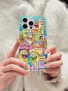 SPONGEBOB 1pc Soft Cartoon Series Phone Case Compatible With IPhone, Creative Hand-Painted Anti-Fall Protective Cover, Gift For Girlfriend