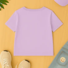Children's Cotton T-Shirt Print Our Lady Of Graces Catholic Devotional Cute Children's Agro Country Girl Cowgirl - 紫丁香色 - 查看 2
