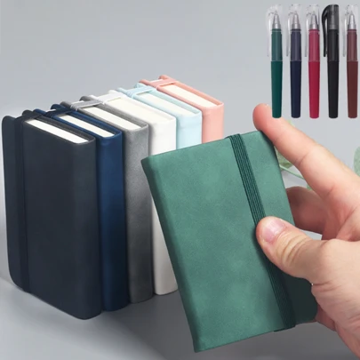 Portable Notebook Set, Faux Leather Pocket Notebook, Student Teacher Gift, School Supplies,Back To School