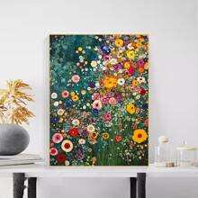 1 pieza Kit de pintura de diamantes redonda y sin marco de gran tamaño, kit de arte de diamante 5D con cristales de rhinestone artificiales completos para manualidades de principiantes, pintura de diamantes hecha a mano como decoración de pared del hogar o regalo, flor, 30*40cm/11.8*15.7in