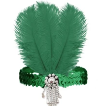 1 Băng đô đính sequin phong cách thập niên 1920, Phụ kiện trang phục cổ điển dành cho nữ, Tiệc Flapper, Vũ hội hóa trang, Cô dâu cưới, Lễ hội & Lễ hội hóa trang Halloween - A - Xem 3