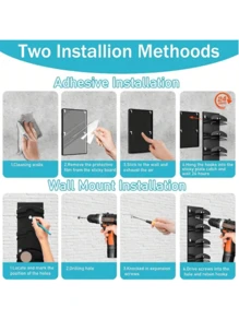 1 pièce Organisateur de casquette de baseball, support de casquette adhésif monté au mur pour jusqu'à 20 casquettes, support d'affichage de chapeaux multicouches pour porte, placard, mur de chambre, options d'installation double