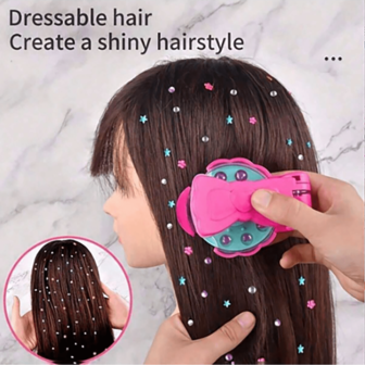 Håraccessoarer DIY-set, 1 set / 100 delar / 120 delar / 220 delar, vackert designad, charmig form. Det är en idealisk födelsedags-, Halloween-, jul- eller Thanksgiving-present till tjejer. (Slumpmässig diamantfärg)