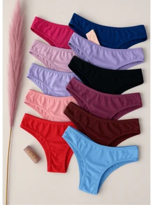 Kit Of 10 Women's Microfiber Comfort Panties | Assorted Colors 100% Cotton Lining