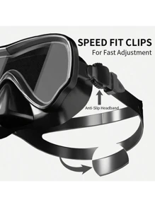 Adult Diving Mask - Tempered Glass Full Face Mask, Waterproof Anti-Fog Outdoor/Water Sport Swimming Goggles
