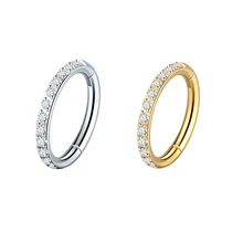 SWANJO Aros de nariz de acero quirúrgico 316L con circonita cúbica, 16G, joyería corporal para piercings en cartílago, hélix, rook, trago y concha - AS617 - Ver 7