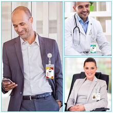 1/4pcs 360-Degree Rotating ID Card Holder, Transparent Pull-Out Buckle, Rotating Bag Back Clip, Name Tag, ID Card Buckle, Badge Scroll, Drawstring Device