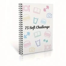 75pcs Soft Challenge Planner, 75-Day Planning Journal. Complete Your 75 Soft Challenges With A Beautiful Cover Page, Open Yourself, Record Sincerely, And Feel The Sense Of Achievement Through The Challenges! School Supplies,Back To School - White - View 1
