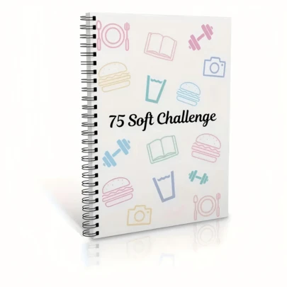 75pcs Soft Challenge Planner, 75-Day Planning Journal. Complete Your 75 Soft Challenges With A Beautiful Cover Page, Open Yourself, Record Sincerely, And Feel The Sense Of Achievement Through The Challenges! School Supplies,Back To School
