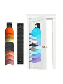 1 pièce Organisateur de casquette de baseball, support de casquette adhésif monté au mur pour jusqu'à 20 casquettes, support d'affichage de chapeaux multicouches pour porte, placard, mur de chambre, options d'installation double