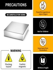 Large Square Neodymium Magnets, Dishwasher Friendly Cleaning Magnets, Water Meter Speed Controller, High-Strength Industrial Grade Magnetic Blocks, Designed For Equipment Calibration, Heavy-Duty Mounting And Directional Attachment