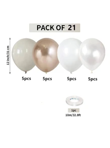 21 pezzi di palloncini beige, bianchi, sabbia, oro metallico, perle bianchi per decorazioni di feste di compleanno, matrimoni, fidanzamenti e cerimonie boho per donne
