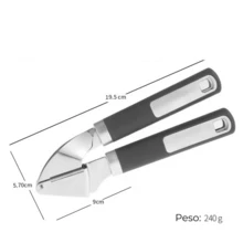 Prensa de ajo de acero inoxidable prensa de ajo manual para el hogar prensa de ajo de cocina pequeña Prensa ajos acero inoxidable manual resistente utensilio cocina compacto fácil usar limpieza - Gris - Ver 2