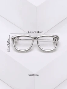 1 件创意简约金属眼镜形状胸针，别致服装配饰领针背包适用于学校办公室配饰衬衫夹克珠宝圣诞节万圣节