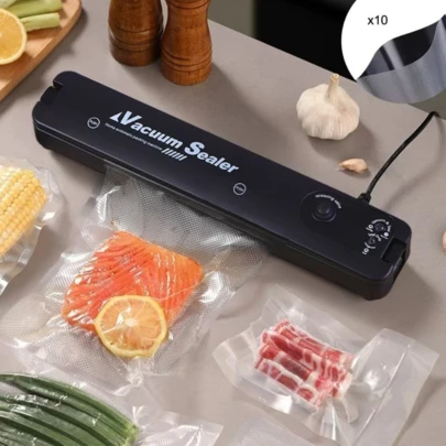 二合一数显真空封口机，可抽真空或单封，非常适合各种食品保鲜真空封口机/塑料封口机，操作简单，适用于干、湿、粉末食品真空保鲜机，袋装封口机，厨房电器