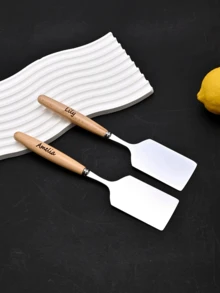 Stainless Steel Spatula With Wooden Handle, Nonstick Pancake Turner, Fried Egg Flipper For Cooking, Frying, Grilling, Baking, BBQ - Laser-stainless Steel Shovel - View 4