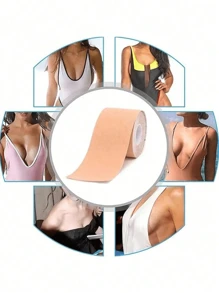 Eine Rolle elegantes Polyester Lingerie-Band - Unsichtbares Lift-Band, einfarbig, aus Vliesstoff, hautfreundlich, schweißfest und wasserdicht, geeignet für Sport und Schwimmen, 1 Rolle BH-Zubehör.