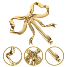 1pc/2pcs Gold Brass Bow Tie Wall Hook - Polished Wall Mounted Decorative Hook With Screws, Suitable For Hanging Clothes, Towels, Bags, Doors, Bathrooms, Kitchens And Bedrooms, Also Suitable For Holiday Decorations, Mother's Day Gifts, Graduation Gifts, Home Essentials - Multicolor - View 8