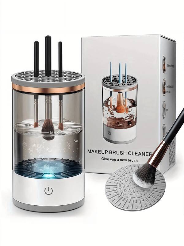 1Pc USB Electric Makeup Brush Cleaner, Automatic Makeup Brush Cleaning Tool, Fast And Efficient Deep Cleaning Of All Types Of Brushes, Portable, Suitable For Traveling Home Use, Suitable For Beauty Makeup Brush Sets, Eyeshadow Brushes, Blush Brushes, Suitable For Makeup Lovers And Professionals, Bag, Organizer, Storage, Makeup Organizer, Cosmetics,Summer Style, Back To School Gift