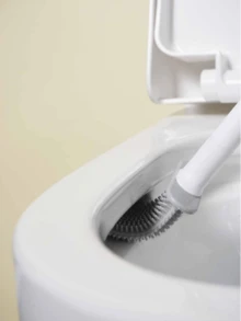 1 pièce, Brosse de toilette en silicone, petite brosse murale compacte de nettoyage, manche long détachable, trous de ventilation, étanche aux fuites, tête plate, poils doux, séchage rapide, fabriquée en PP et TPR