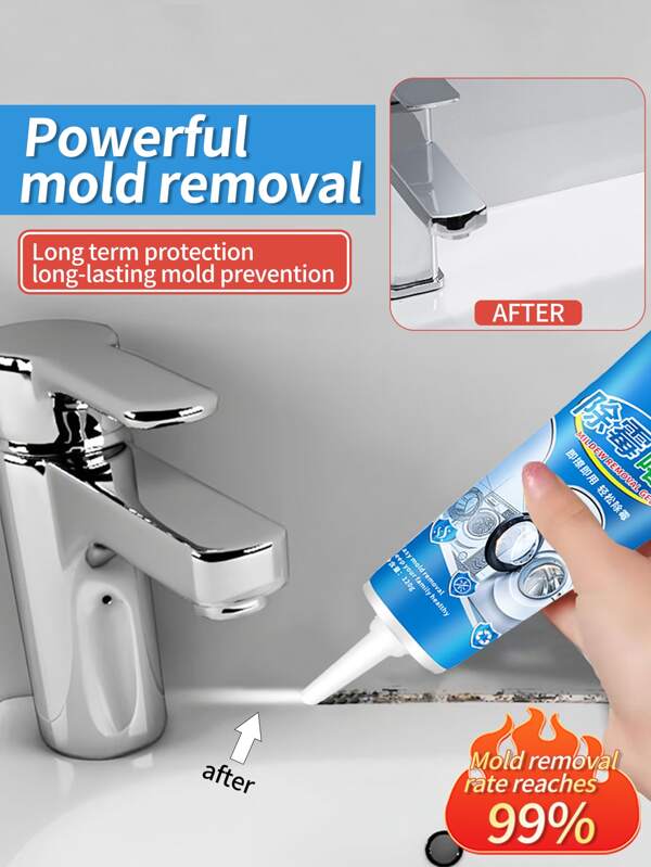 1 Piece Mildew Removing Gel Kitchen Mold Spot Removal Mildew Refrigerator Gel Ring Removal Black Mold Remover Cleaner (4.23oz.), Apply To Bathroom Toilet Sink Washer Gel Ring, Stove Wall Various Moldy Places / Mildew Removing Gel Adhesive And Seam Sealer Set