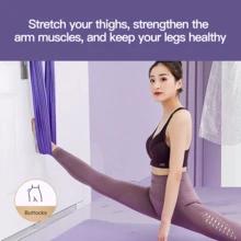 Benbo 1pc Yoga Stretching Strap, Waist Back Legs Fitness Belt, Back Bend Auxiliary Trainer With Door Anchor, Height Adjustable Aerial Yoga, One Horse Crotch Pressure Stretching Belt, Anti-Gravity Inversion Exercises Hammock Door Flexibility Tensile Trainer, Pink High Strength Wide Polyester, Yoga Stretcher, Back Bend Split Inversion Belt, Stretching Exercise Equipment For Dancing Ballet Gymnastics Training Pilates Split Fitness - Multicolor - View 8