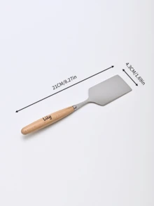 Stainless Steel Spatula With Wooden Handle, Nonstick Pancake Turner, Fried Egg Flipper For Cooking, Frying, Grilling, Baking, BBQ - Laser-stainless Steel Shovel - View 2