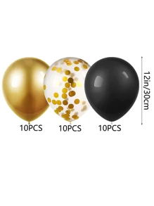 30 pezzi Set di palloncini neri e dorati da 12 pollici per matrimonio, San Valentino, anniversario, fidanzamento, addio al nubilato, compleanno, decorazione per feste, eventi, celebrazioni festive