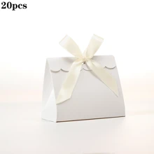 20/50pcs Mini Blank White Gift Box With Colorful Ribbons - Perfect For Birthday Party Gifts, DIY Crafts & Elegant Wedding Displays, Gift Boxes