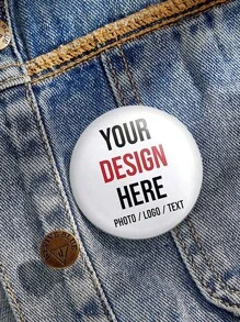 1 personalisierter Fotobadge mit rundem Design, individualisierter Button Badge, individualisierter Text/Logo/Foto Button Badge, individualisierte Brosche, personalisierter Button Rucksack Accessoire, individualisierter Tasche Accessoire Badge Brosche, Geschenkidee für Jahrestag, Ihn/Sie, Valentinstag, Muttertag, Vatertag, Geburtstag, Abschlussfeier oder Paar