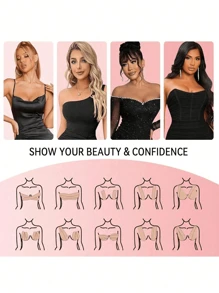 Eine Rolle elegantes Polyester Lingerie-Band - Unsichtbares Lift-Band, einfarbig, aus Vliesstoff, hautfreundlich, schweißfest und wasserdicht, geeignet für Sport und Schwimmen, 1 Rolle BH-Zubehör.