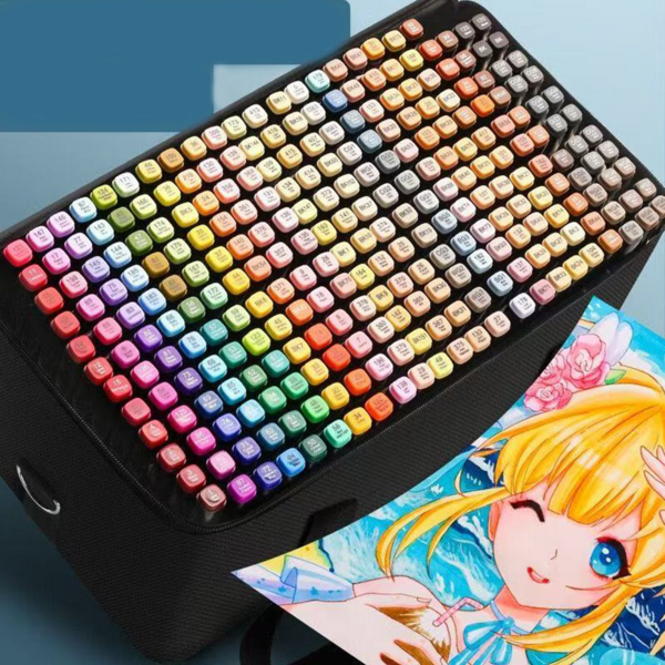 1 set de stylos-feutres à touche vibrante ! Couvre une large gamme de couleurs, parfait pour l'anime, l'illustration, l'esquisse de mode/design d'intérieur - de la pratique pour débutants à la création avancée, un kit d'outils de couleur professionnel tout-en-un pour les artistes et les peintres