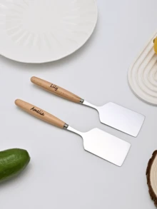 Stainless Steel Spatula With Wooden Handle, Nonstick Pancake Turner, Fried Egg Flipper For Cooking, Frying, Grilling, Baking, BBQ - Laser-stainless Steel Shovel - View 3