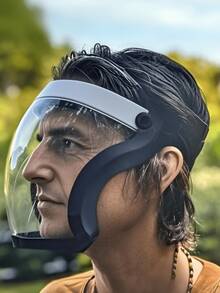 Full Face Protection Shield - Transparent Durable Plastic Material, Suitable For Outdoor, Kitchen And Security Labor Protection