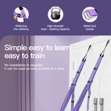 Benbo 1pc Yoga Stretching Strap, Waist Back Legs Fitness Belt, Back Bend Auxiliary Trainer With Door Anchor, Height Adjustable Aerial Yoga, One Horse Crotch Pressure Stretching Belt, Anti-Gravity Inversion Exercises Hammock Door Flexibility Tensile Trainer, Pink High Strength Wide Polyester, Yoga Stretcher, Back Bend Split Inversion Belt, Stretching Exercise Equipment For Dancing Ballet Gymnastics Training Pilates Split Fitness - Multicolor - View 4