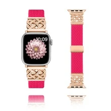 Celtic Knot Braided Stretchy Bands With Metal Buckle Compatible With Apple Watch, Chinese Band Knot For Apple Watch Band 38mm 40mm 41mm 42mm 44mm 45mm 46mm 49mm Women Men, Adjustable Quick-Release Nylon Solo Loop Elastic Straps For Apple Watch Series 10 9 8 7 6 5 4 3 SE Ultra